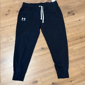 Under Armour Black Sweatpants with White Drawstring